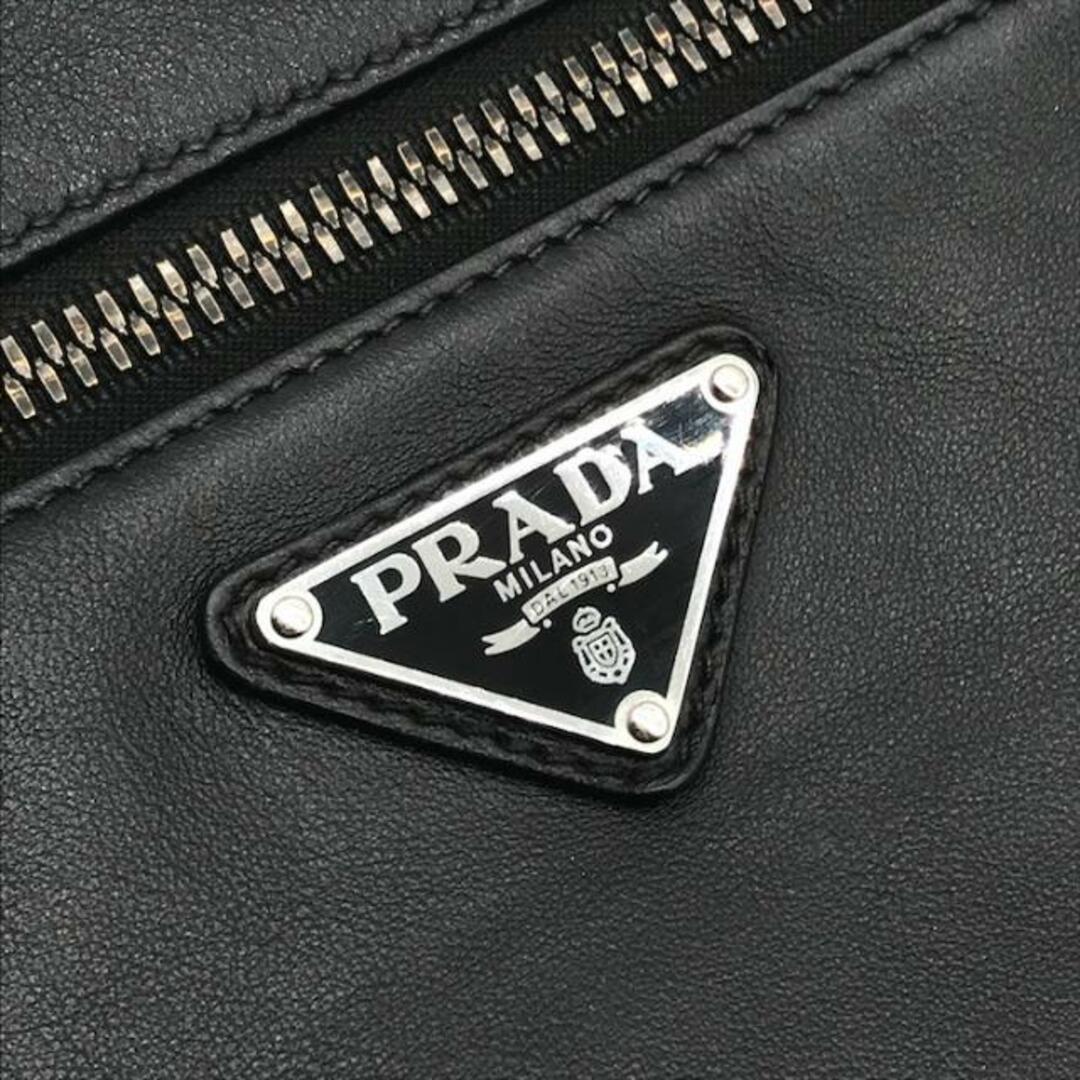 PRADA(プラダ)の美品 PRADA プラダ 三角ロゴ オール レザー セカンド クラッチバッグ ポーチ ブラック a3625 メンズのバッグ(セカンドバッグ/クラッチバッグ)の商品写真