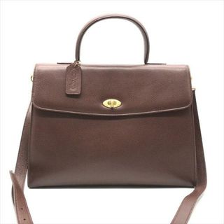 コーチ(COACH)の良品 COACH コーチ レザー 2WAY ハンド ショルダー バッグ ブラウン k2229(ハンドバッグ)