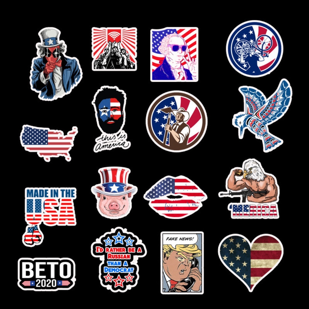 アメリカテーマ　米国　ハクトウワシ　選挙　シール　ステッカー50枚 自動車/バイクのバイク(ステッカー)の商品写真