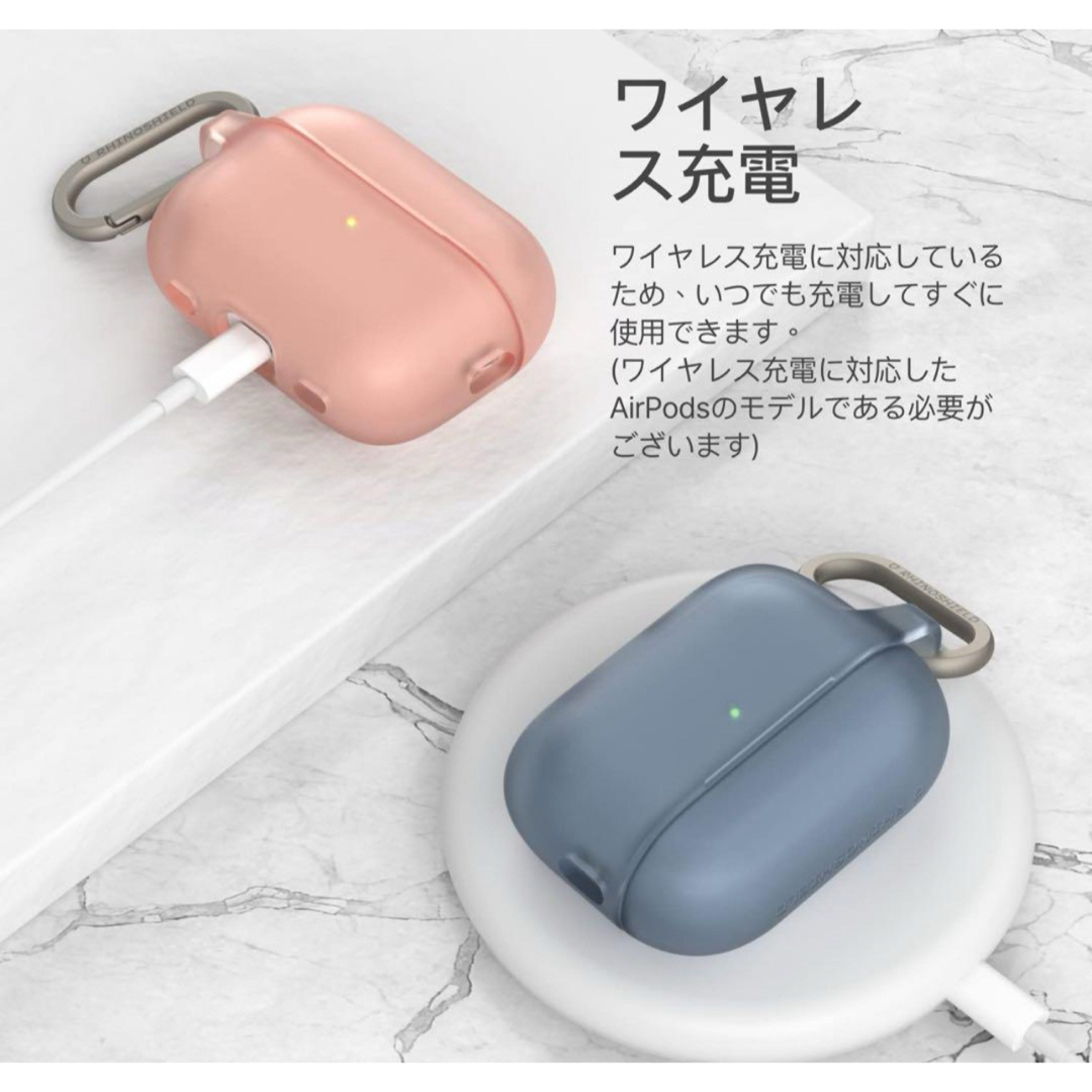 AirPods Series 1/2 ケース フック付き ダークグレー スマホ/家電/カメラのオーディオ機器(ヘッドフォン/イヤフォン)の商品写真