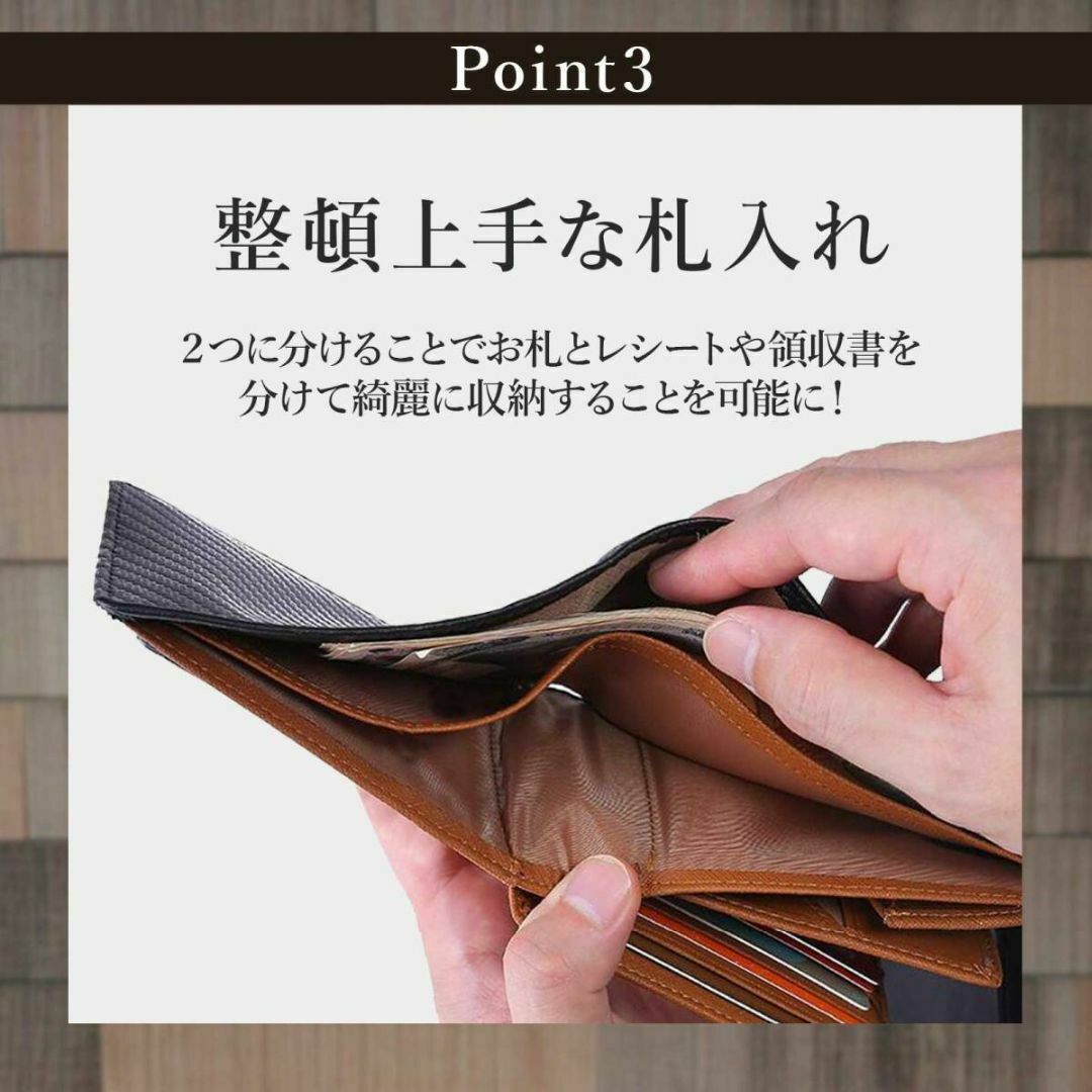 財布 メンズ 二つ折り 本革 ブランド 新品 大容量 カード17枚 イエロー メンズのファッション小物(折り財布)の商品写真