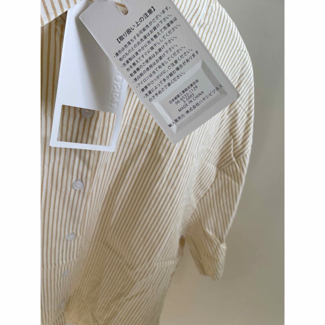 新品タグ付　DAY CLOSET  ストライプ柄オーバーサイズシャツ レディースのトップス(シャツ/ブラウス(半袖/袖なし))の商品写真