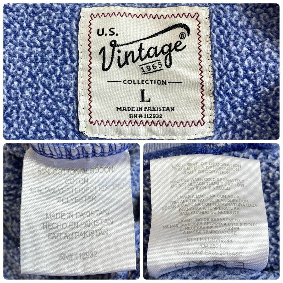 VINTAGE(ヴィンテージ)のIS468 US古着ビンテージコレクション米国都市刺繍ロゴスウェットくすみ青紫 メンズのトップス(スウェット)の商品写真