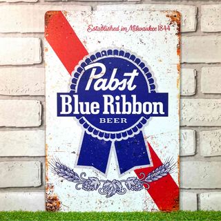 【333番】パブスト　ブルーリボン（Pabst）　アメリカ　ビール　ブリキ看板(その他)
