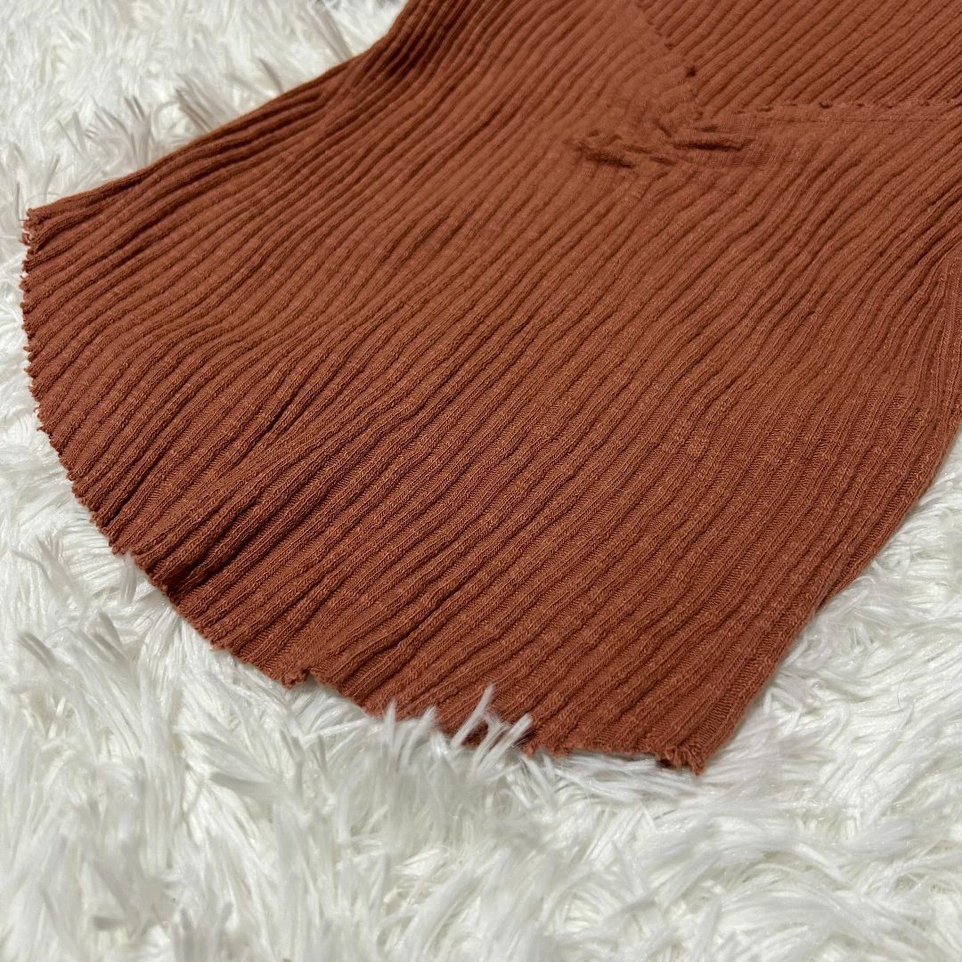 【美品】 ZARA カットソー(半袖) S オレンジ ニット ✓3288 レディースのトップス(Tシャツ(長袖/七分))の商品写真