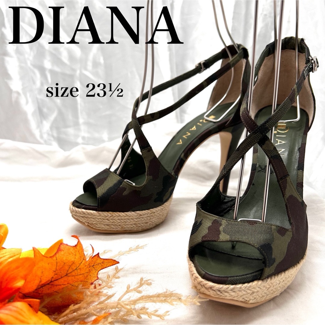 DIANA(ダイアナ)の【人気】ダイアナ　エスパドリーユ　迷彩パンプス　サンダル　ハイヒール レディースの靴/シューズ(サンダル)の商品写真