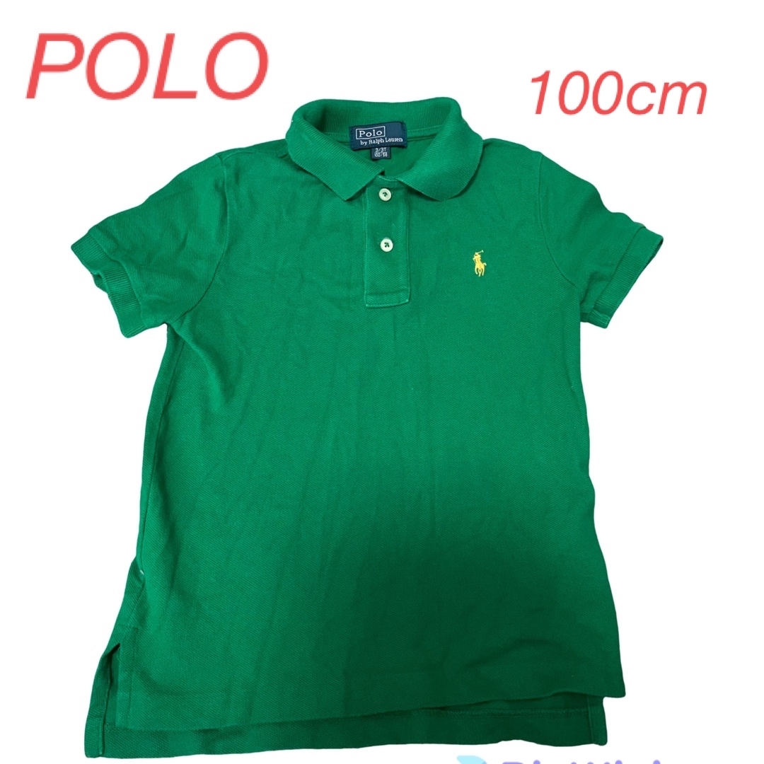 POLO RALPH LAUREN(ポロラルフローレン)の早い物勝ち！お値下げ【美品】polo グリーンポロシャツ　100cm キッズ/ベビー/マタニティのキッズ服男の子用(90cm~)(Tシャツ/カットソー)の商品写真