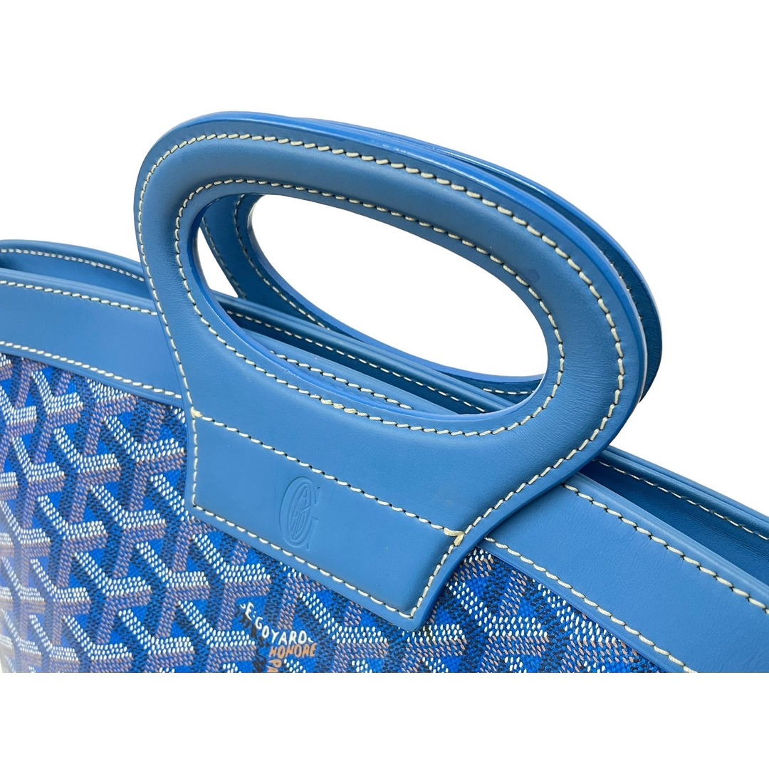 GOYARD(ゴヤール)の極美品 GOYARD ゴヤール ベルーガ PM ハンドバッグ ブルー シルバー金具 レザー PVCコーティングキャンバス 中古 63635 レディースのバッグ(ハンドバッグ)の商品写真