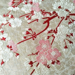 袋帯　六通柄　着物帯　正絹帯　和服　和装　金糸　花柄　桜　さくら柄　刺繍(帯)