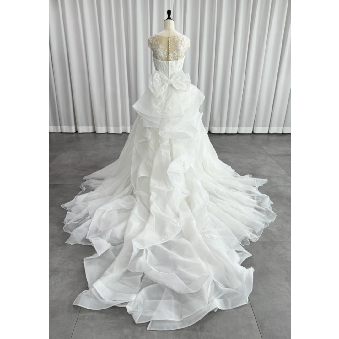 ワタベウエディング WATABE WEDDING BARBIE-1 Aライン ウェディングドレス ホワイト ファーストオーナー オーガンジー ３way レディースのフォーマル/ドレス(ウェディングドレス)の商品写真