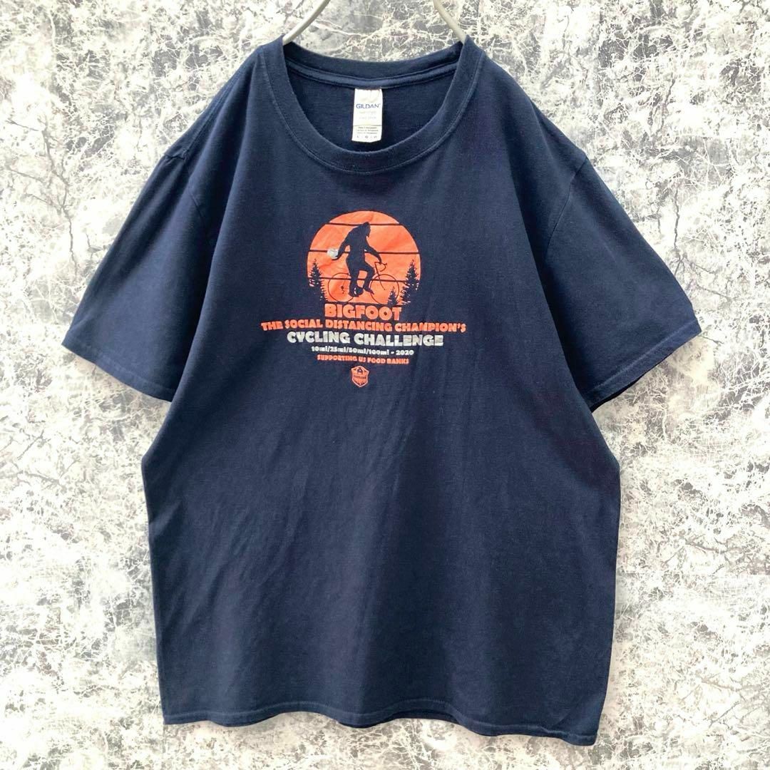 IT86 激レアUS古着ギルダンイベントデカプリントロゴ完走記念ギア薄手Tシャツ メンズのトップス(Tシャツ/カットソー(半袖/袖なし))の商品写真