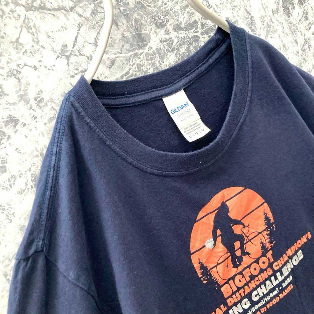 IT86 激レアUS古着ギルダンイベントデカプリントロゴ完走記念ギア薄手Tシャツ メンズのトップス(Tシャツ/カットソー(半袖/袖なし))の商品写真