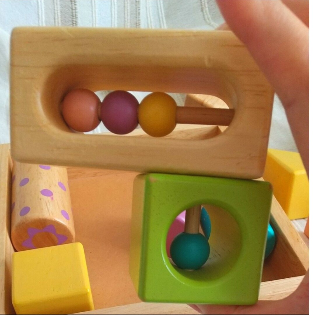 木製　積み木　音がなる　カラフル　1歳前後　エドインター　つみき　長く遊べる キッズ/ベビー/マタニティのおもちゃ(積み木/ブロック)の商品写真