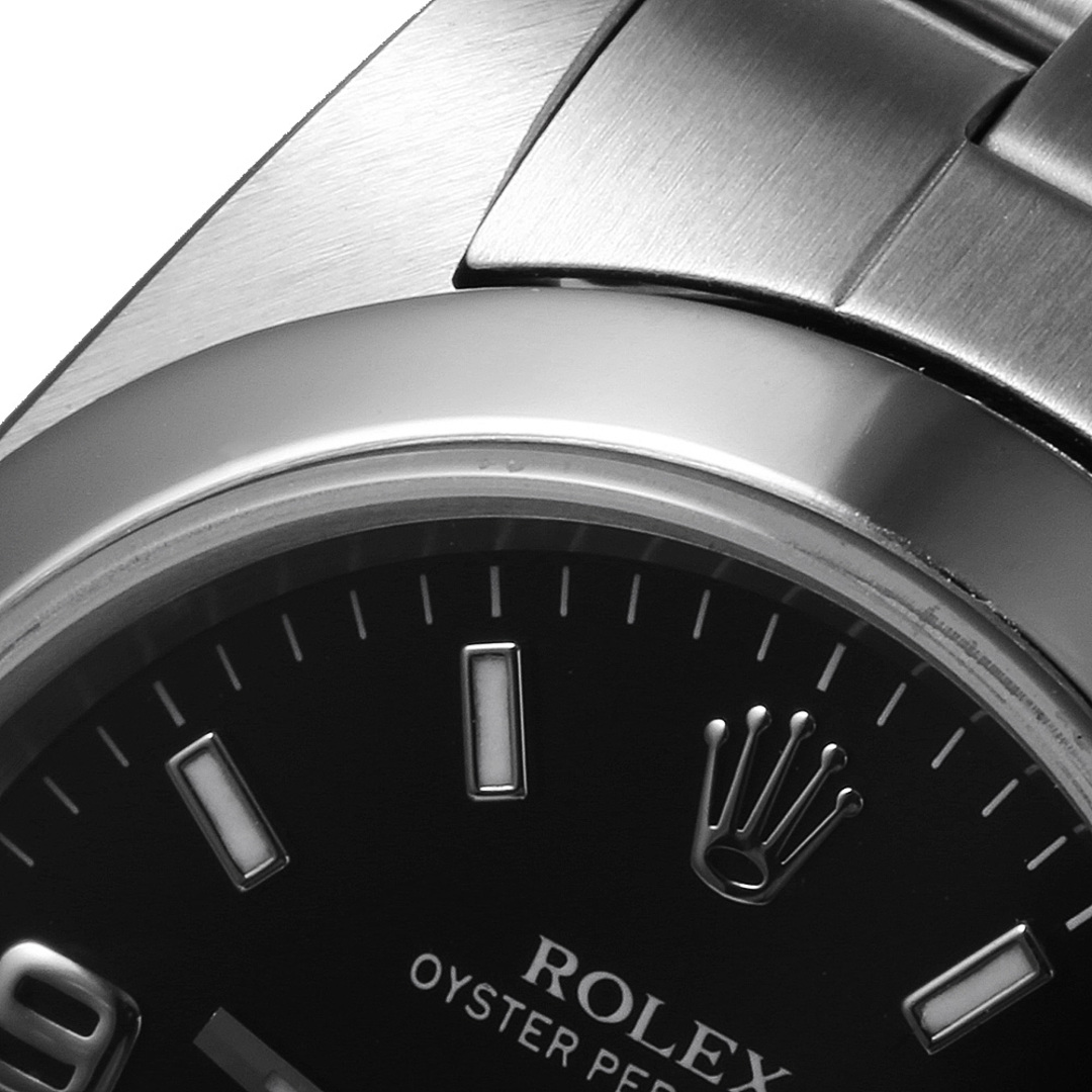 ROLEX(ロレックス)のロレックス オイスターパーペチュアル 76080 ブラック 369ホワイトバー K番 レディース 中古 腕時計 レディースのファッション小物(腕時計)の商品写真