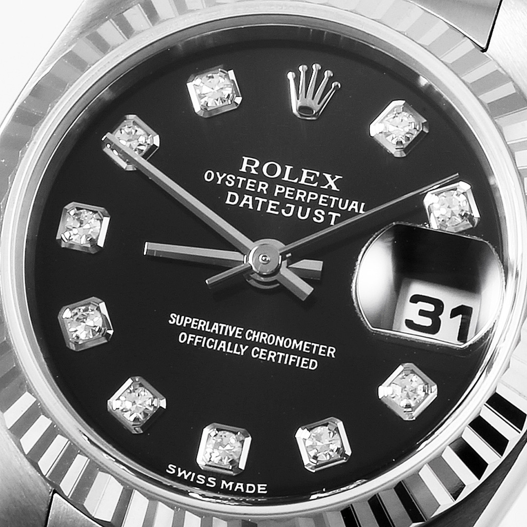 ROLEX(ロレックス)のロレックス デイトジャスト 10Pダイヤ 79174G ブラック K番 レディース 中古 腕時計 レディースのファッション小物(腕時計)の商品写真