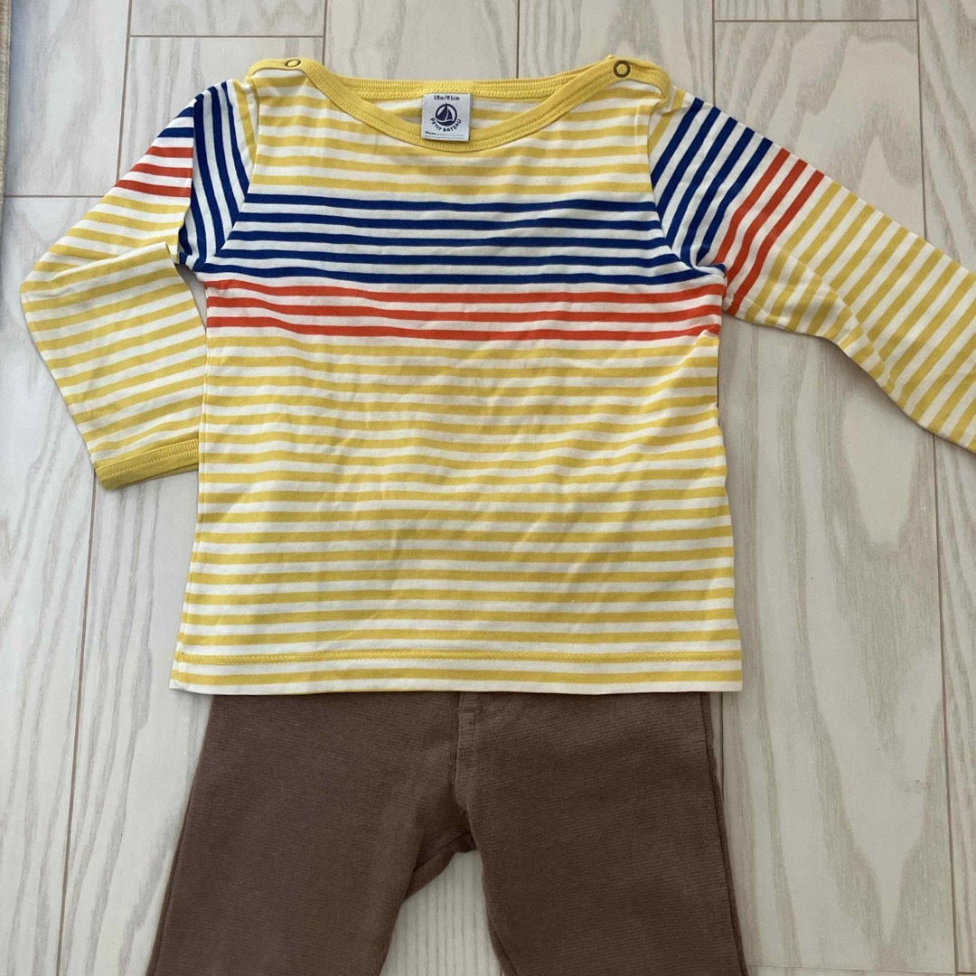 PETIT BATEAU(プチバトー)のプチバトーカットソー＆デビロックストレッチパンツ　80サイズ キッズ/ベビー/マタニティのベビー服(~85cm)(パンツ)の商品写真