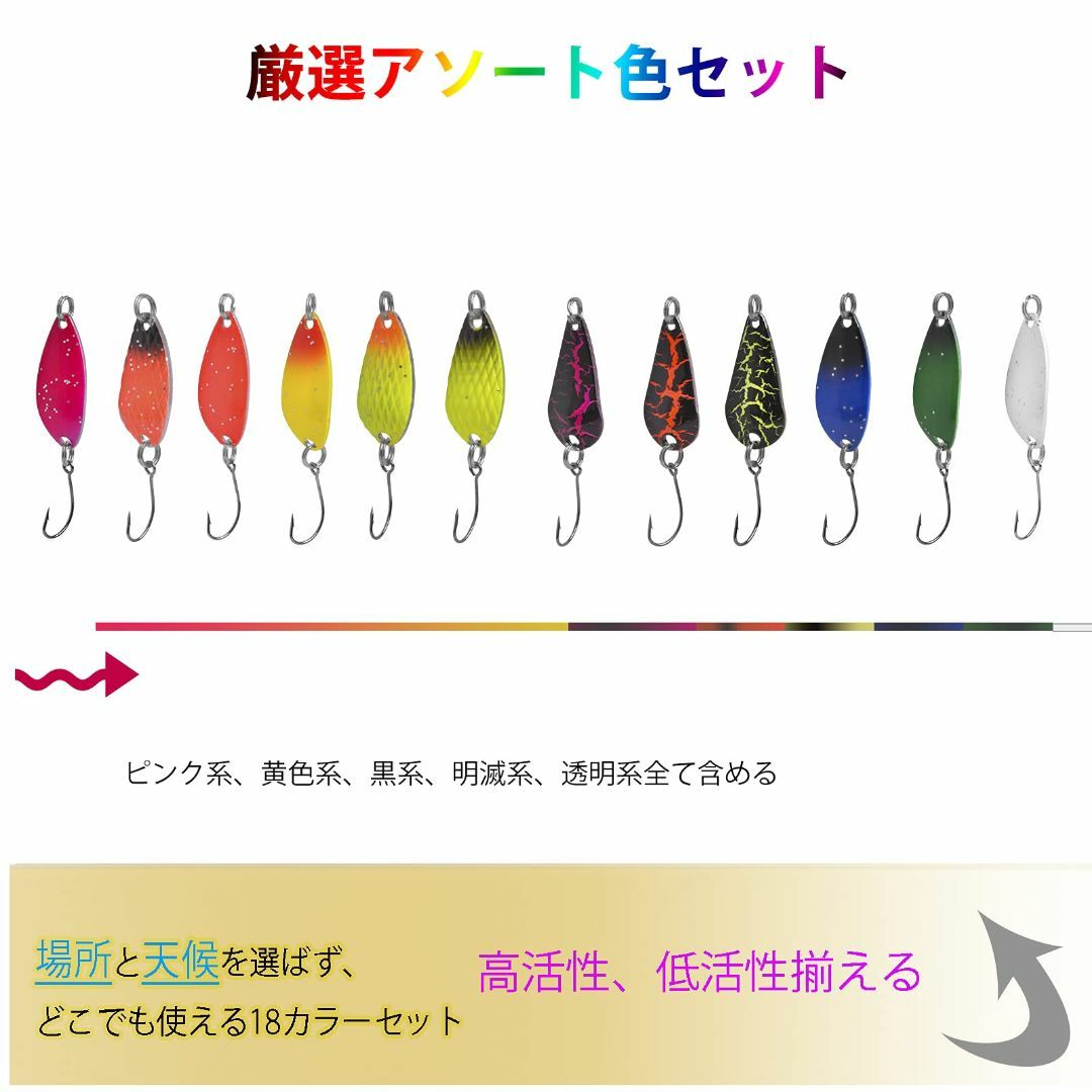 【色:24pcs(Bシリーズ)】釣り スプーンルアー 管釣り 渓流釣り トラウト スポーツ/アウトドアのフィッシング(ルアー用品)の商品写真