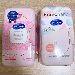 ユニチャーム(Unicharm)のシルコット　ウェットティッシュ　Francfranc マカロン　ピンク(日用品/生活雑貨)