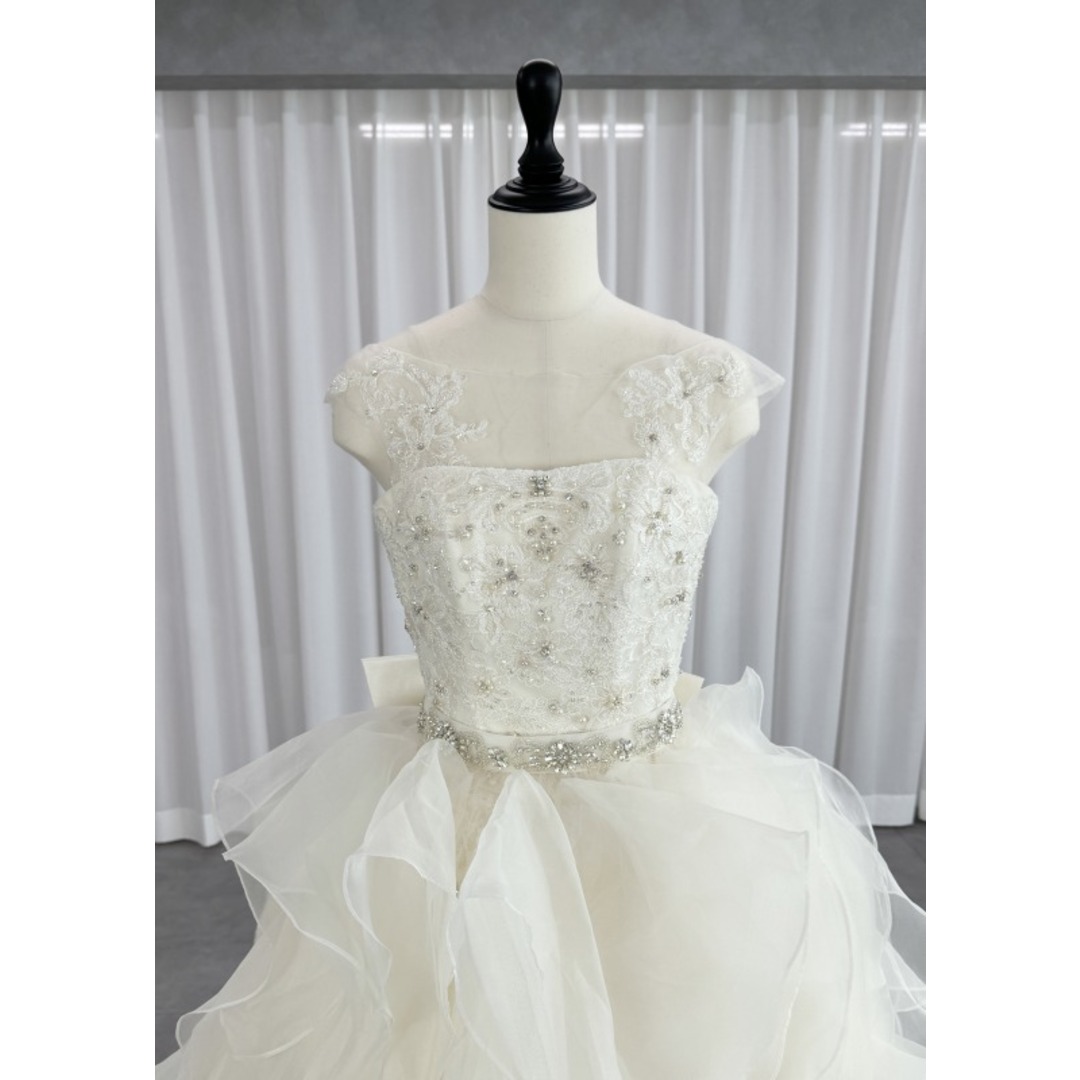 アロヒナモエ alohina moe AH-0022 プリンセスライン ウェディングドレス ホワイト ファーストオーナー ３way オーガンジー レディースのフォーマル/ドレス(ウェディングドレス)の商品写真
