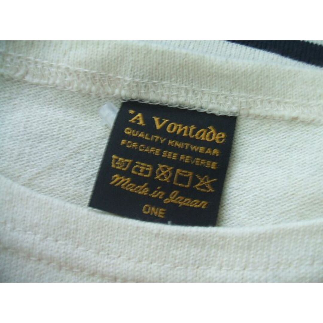 *A VONTADE(アボンタージ)のA VONTADE コットンボーダーカットソー ONEサイズ ベージュ、ネイビー レディース アボンタージ【中古】0-0604M▲ レディースのトップス(カットソー(長袖/七分))の商品写真