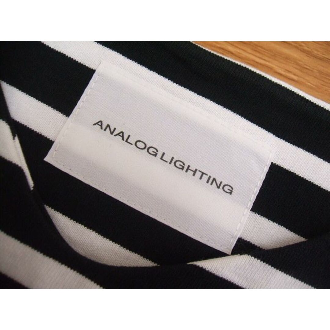 analog lighting(アナログライティング)のANALOG LIGHTING ボーダーカットソー ノースリーブ コットン ブラック　ホワイト レディース アナログライティング【中古】0-0708S♪ レディースのトップス(カットソー(長袖/七分))の商品写真