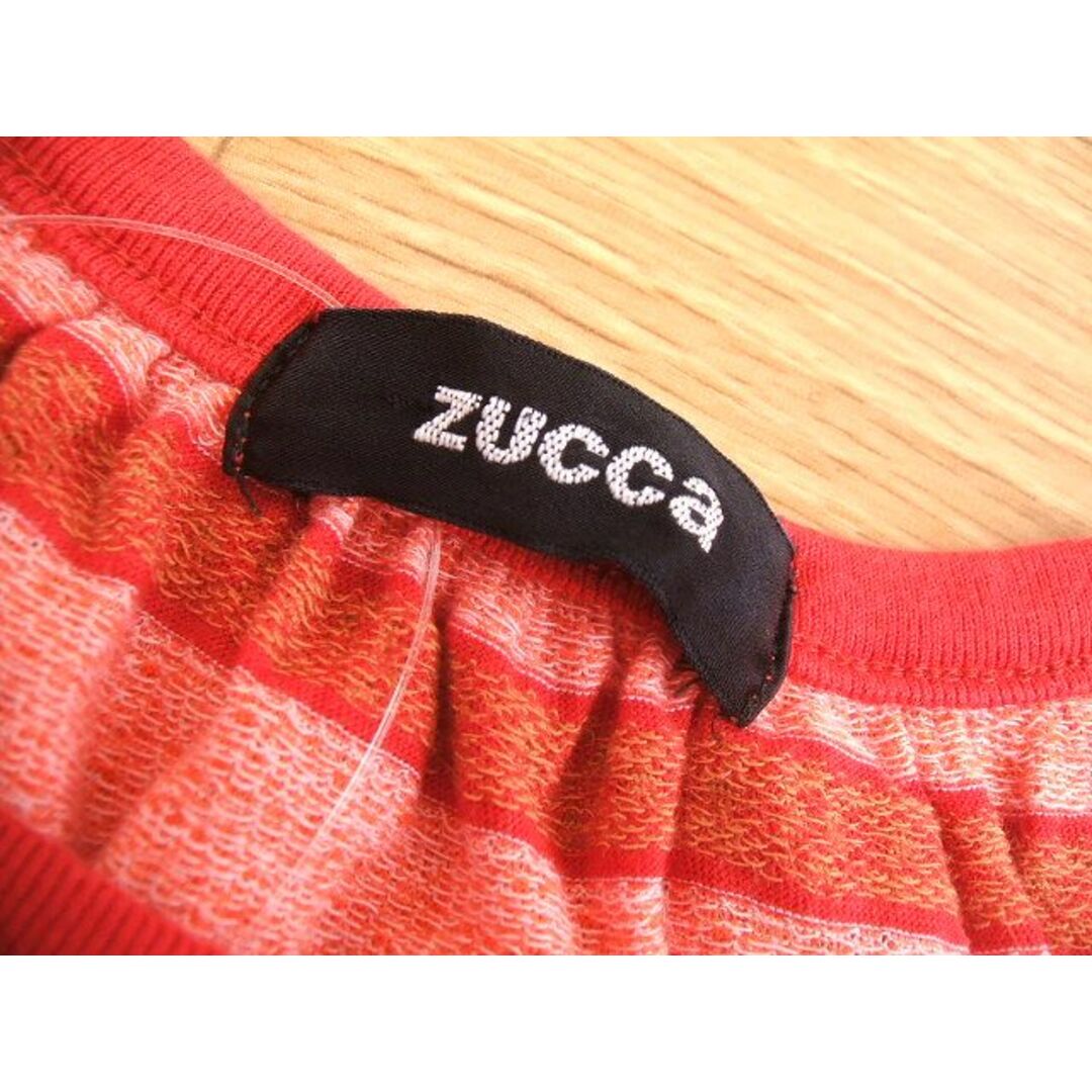 ZUCCa(ズッカ)のZUCCa ボーダー サイズM コットン タンクトップ レッド　ピンク レディース ズッカ【中古】0-0708S♪ レディースのトップス(タンクトップ)の商品写真