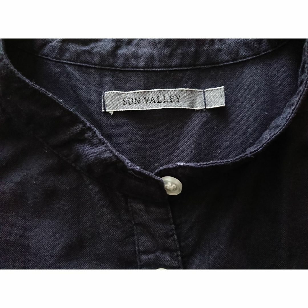SUNVALLEY(サンバレー)のSUN VALLEY サンバレー コットンオックスシャツワンピース バンドカラー レディースのワンピース(ひざ丈ワンピース)の商品写真