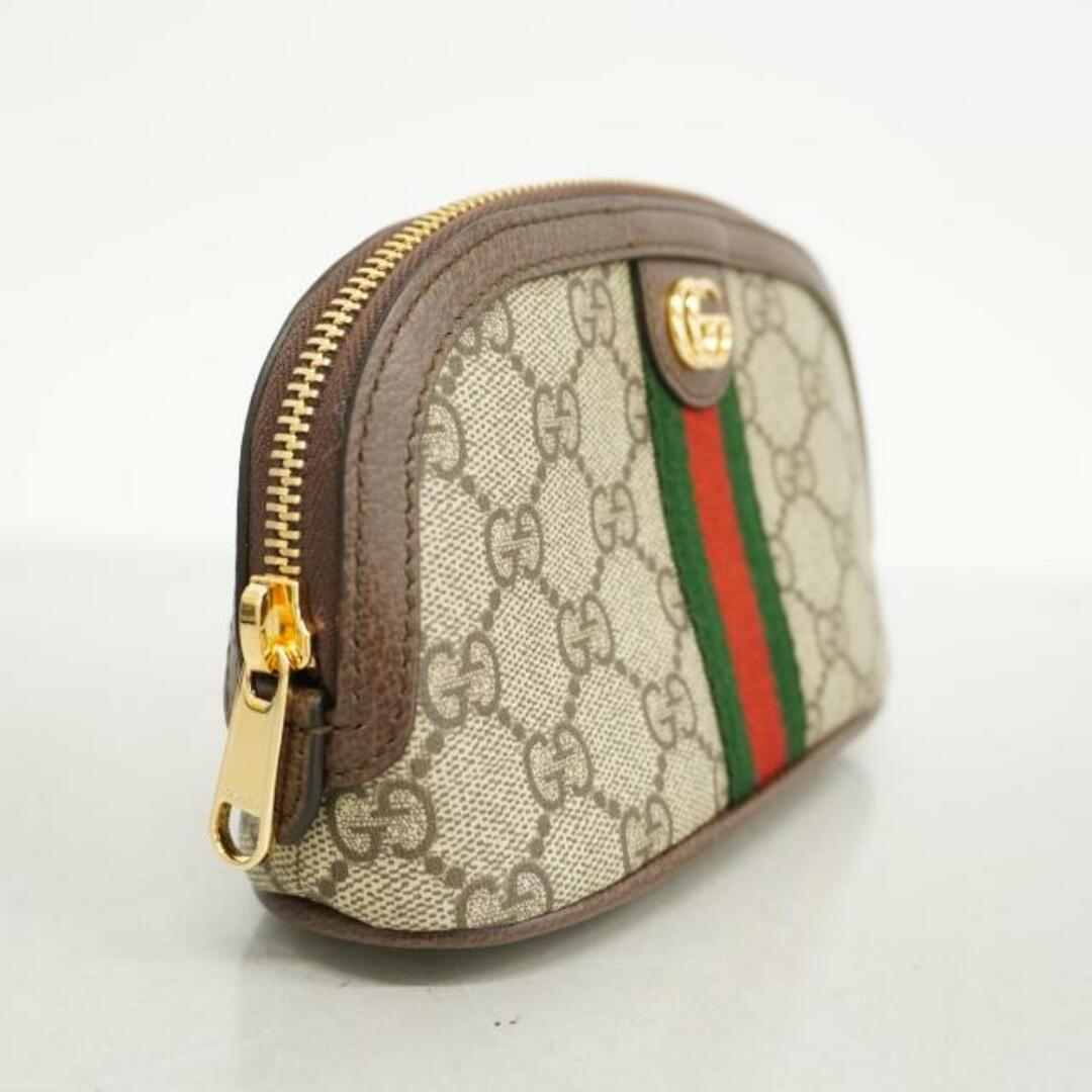 Gucci(グッチ)の【4ic2617】グッチ ポーチ/オフィディア/PVC/レザー/ブラウン/ゴールド金具 【中古】 レディース レディースのファッション小物(ポーチ)の商品写真