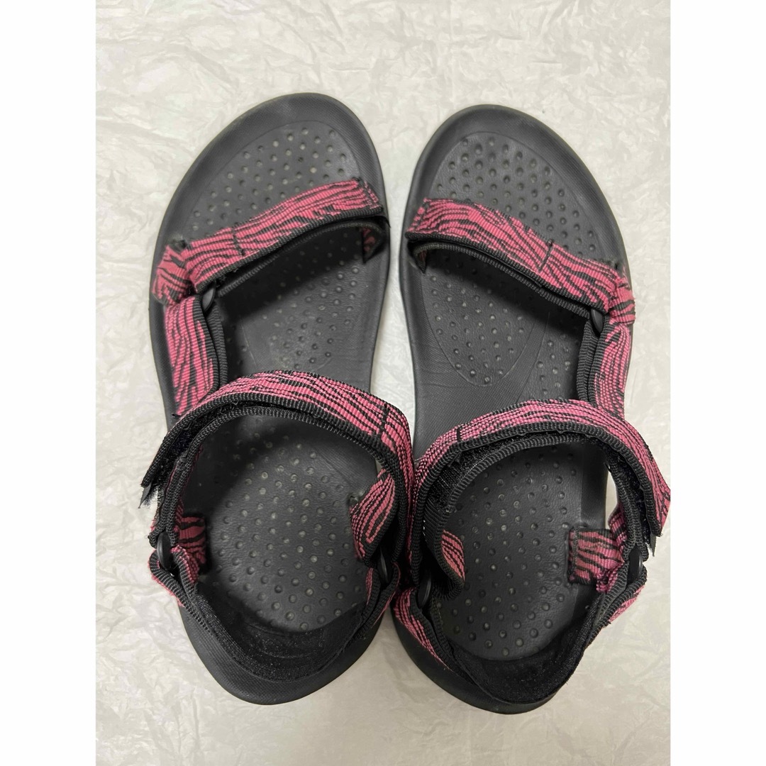 X-girl(エックスガール)の◆美品　X-girl teva テバ 別注 ハリケーン サンダル ゼブラ ピンク レディースの靴/シューズ(サンダル)の商品写真