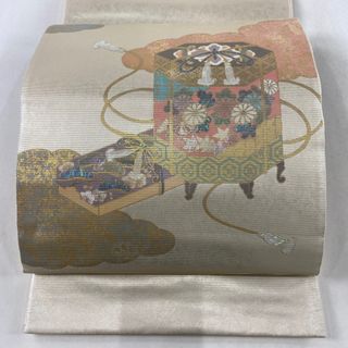 袋帯 美品 名品 お太鼓柄 正絹 【中古】(帯)