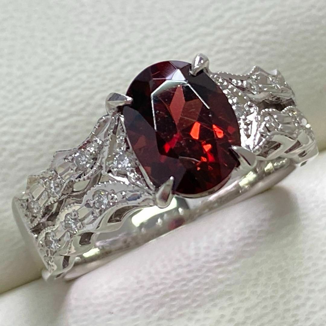 Pt900  天然ロードナイトガーネットリング　2.18ct　1月誕生石 レディースのアクセサリー(リング(指輪))の商品写真