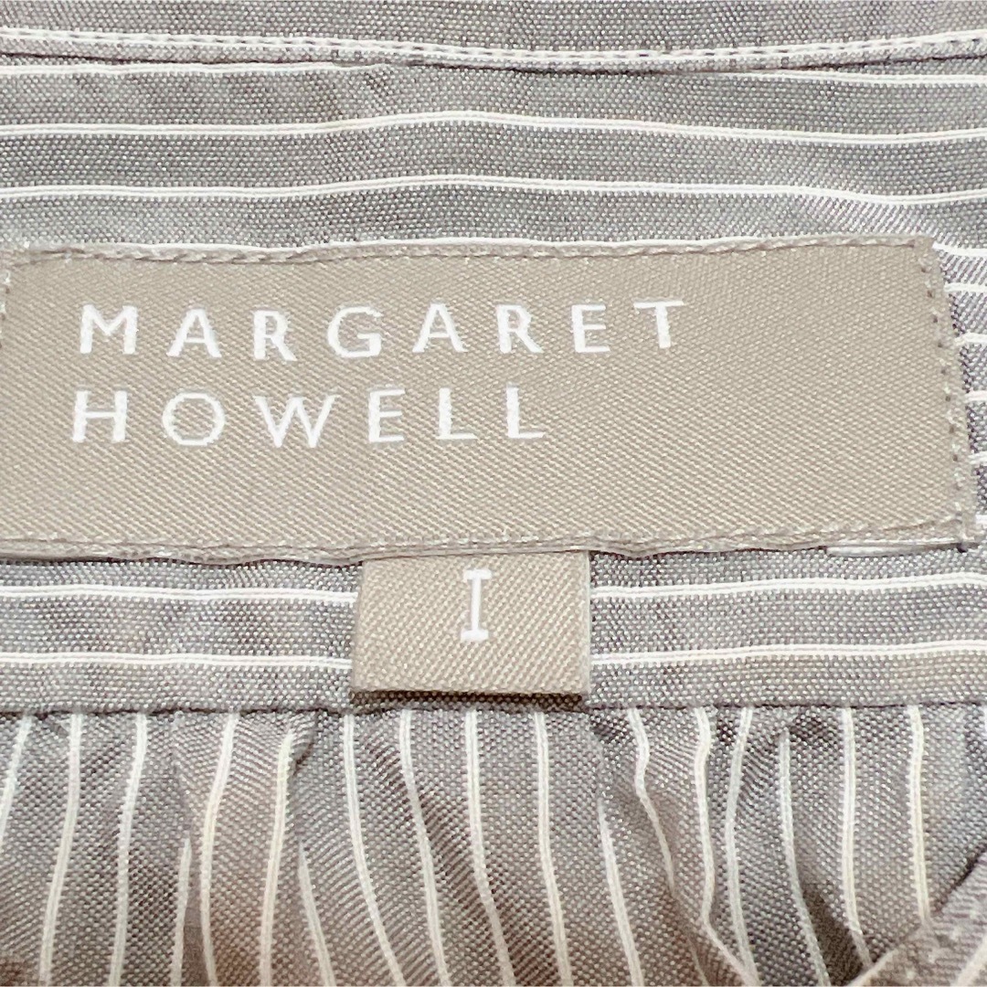 MARGARET HOWELL(マーガレットハウエル)のMARGARET HOWELL シルク混 バンドカラー シャツ ワイドシルエット レディースのトップス(シャツ/ブラウス(長袖/七分))の商品写真