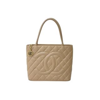 シャネル(CHANEL)のCHANEL シャネル 復刻トート 8番台 ハンドバッグ ココマーク キャビアスキン ベージュ シルバー金具 美品 中古 63722(ハンドバッグ)