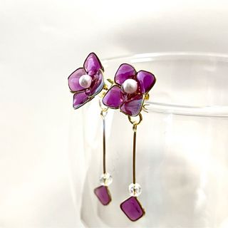 紫陽花 あじさい ピアス 花 花びら(ピアス)