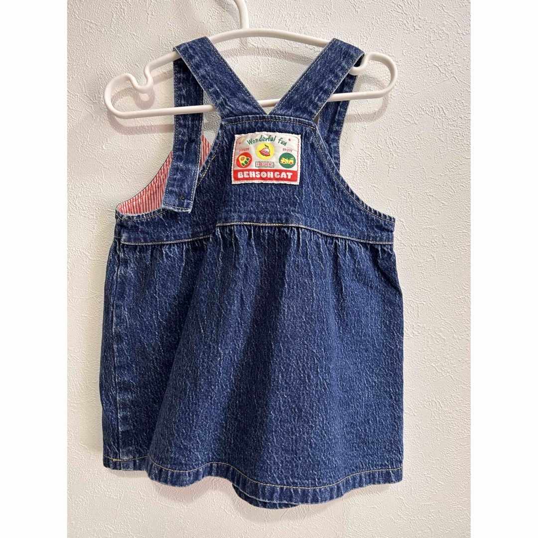 MARKEY'S(マーキーズ)の子供服　ワンピース　95 デニム　ジャンパースカート　昭和レトロ　キッズ　古着 キッズ/ベビー/マタニティのキッズ服女の子用(90cm~)(ワンピース)の商品写真