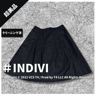 INDIVI - 【超美品】インディヴィ ひざ丈スカート 38 ブラック ✓3180