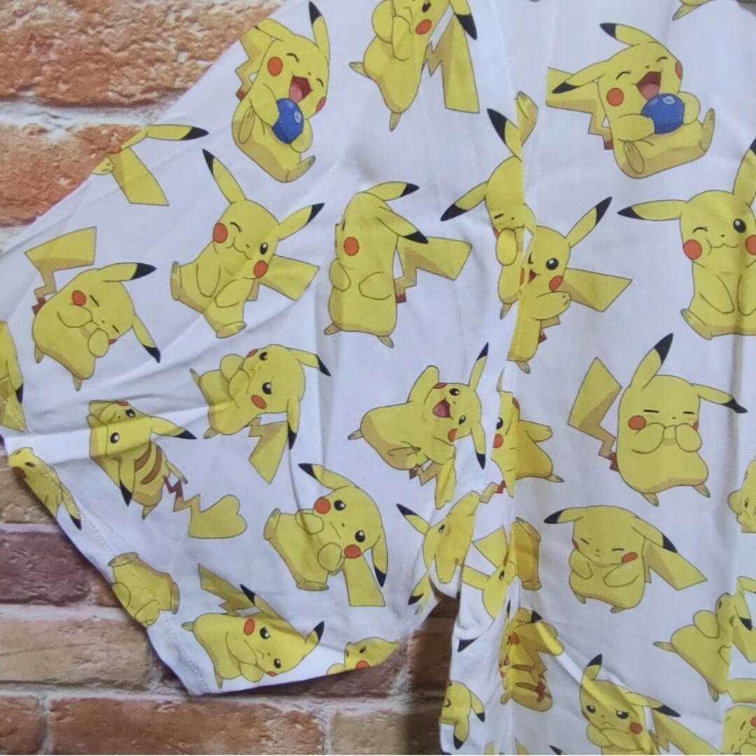 【新品☆希少】ポケモン ピカチュウ 開襟シャツ 柄シャツ L レーヨン100％ メンズのトップス(シャツ)の商品写真