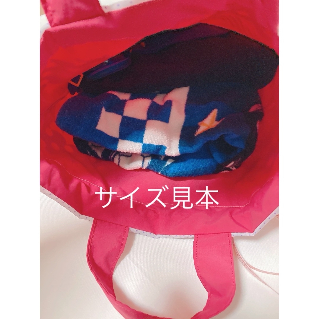 ハンドメイド　プールバッグ　ナイロン　はっ水　花柄ピンク　ナップサック ハンドメイドのキッズ/ベビー(外出用品)の商品写真