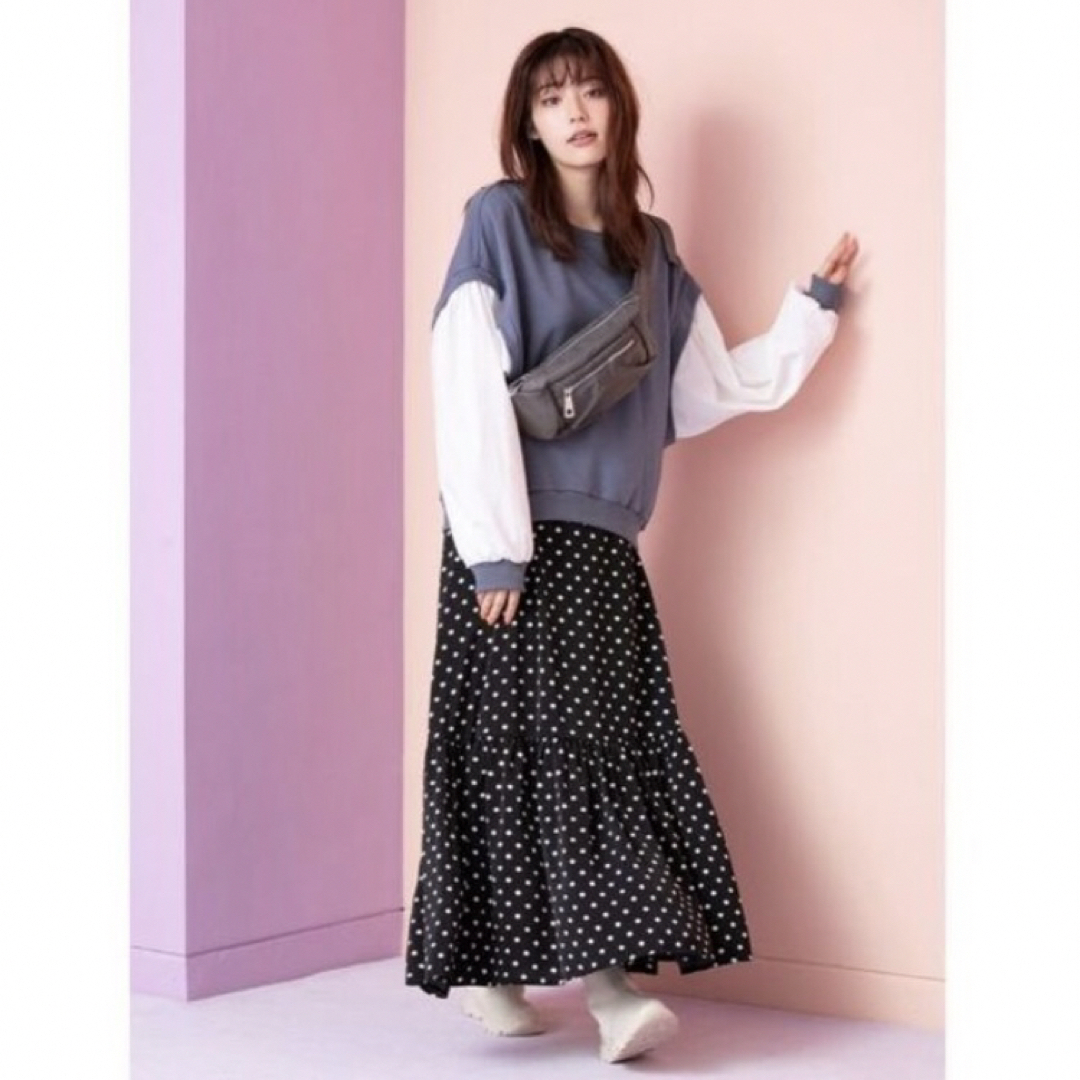 fifth(フィフス)の新品♡fifth♡ドットデザイン裾ティアードスカート♡フィフス レディースのスカート(ロングスカート)の商品写真