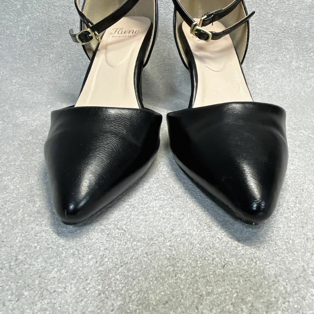 フリューン 24cm アンクルストラップセパレートパンプス ブラック レディースの靴/シューズ(ハイヒール/パンプス)の商品写真