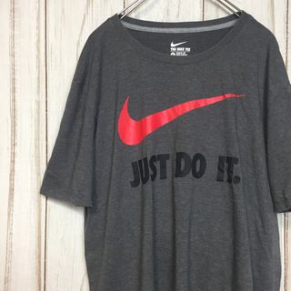 ナイキ(NIKE)の【ナイキ 半袖ビッグロゴTシャツ】ビッグスウッシュ XL グレー NIKE 古着(Tシャツ/カットソー(半袖/袖なし))