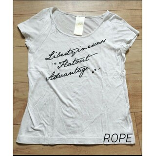 ROPE　ホワイト　白　Tシャツ　スタッズ　ロゴ　M