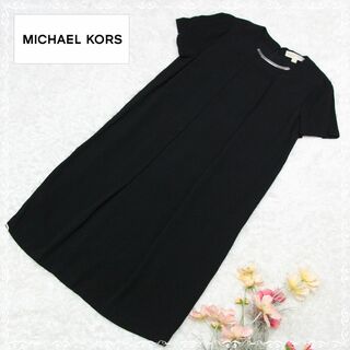 マイケルコース(Michael Kors)のマイケルコース　半袖　ワンピース　XS　S程度　黒　ブラック(ひざ丈ワンピース)