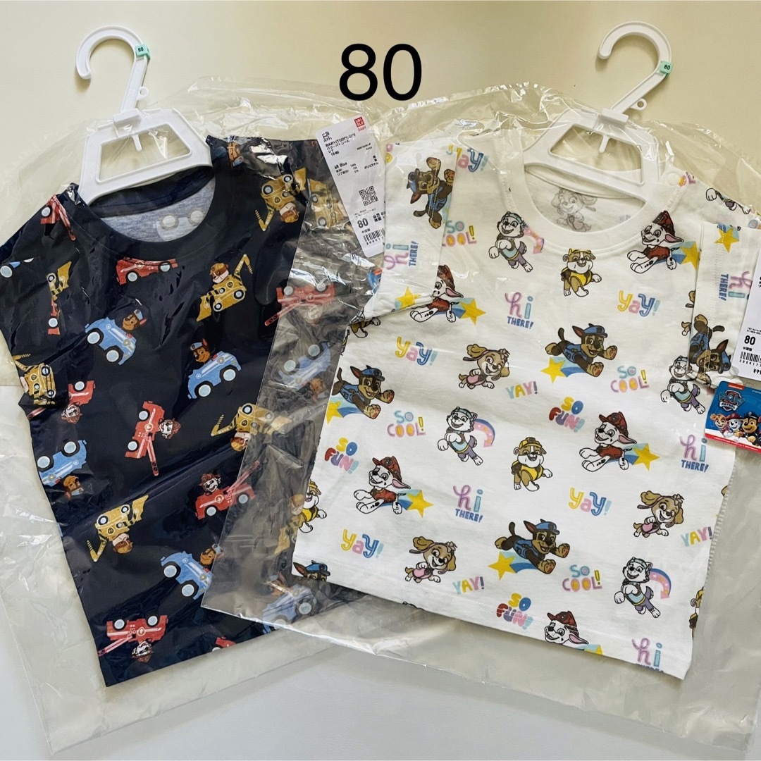 UNIQLO(ユニクロ)の新品未開封 ユニクロ パウパトロール　半袖Tシャツ キッズ/ベビー/マタニティのベビー服(~85cm)(Ｔシャツ)の商品写真