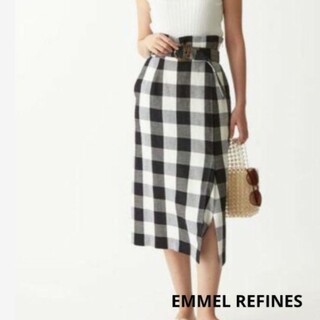 EMMEL REFINES - 【美品】エメルリファインズ　ユナイテッドアローズ　ブロックチェック　スカート　ベ