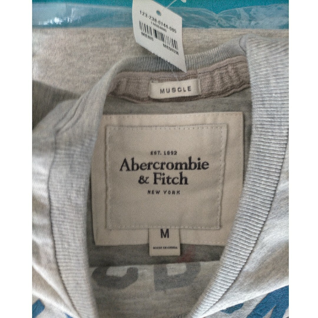 Abercrombie&Fitch(アバクロンビーアンドフィッチ)のアバクロンビー&フィッチ メンズ Tシャツ グレー USサイズ M メンズのトップス(Tシャツ/カットソー(半袖/袖なし))の商品写真