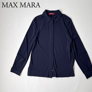 Max Mara - 良品　MAX MARA マックスマーラ　シャツ　ブラウス　イタリア製　ネイビー