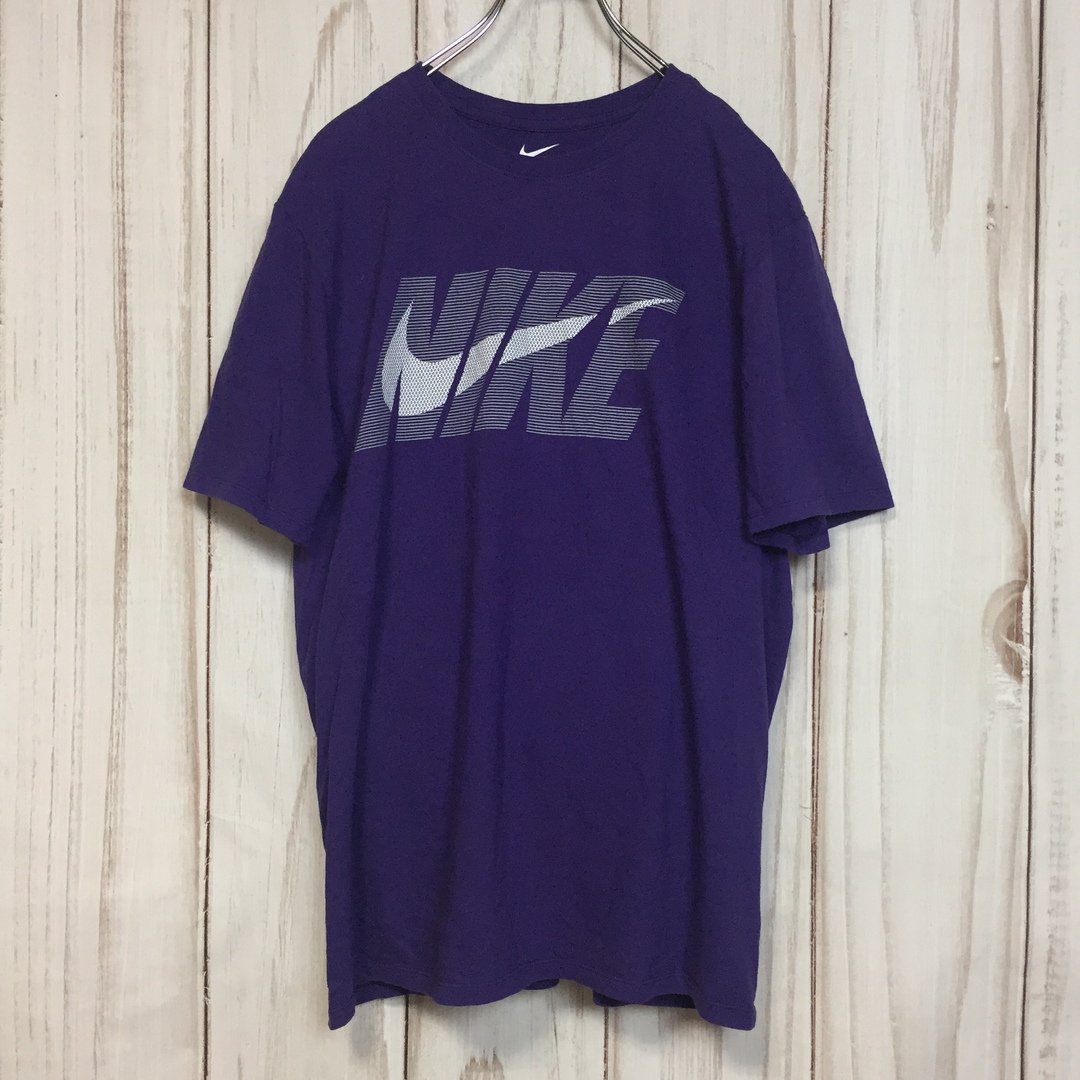 NIKE(ナイキ)の【ナイキ 半袖ビッグロゴTシャツ】ビッグスウッシュ XL 紫 NIKE 古着 メンズのトップス(Tシャツ/カットソー(半袖/袖なし))の商品写真