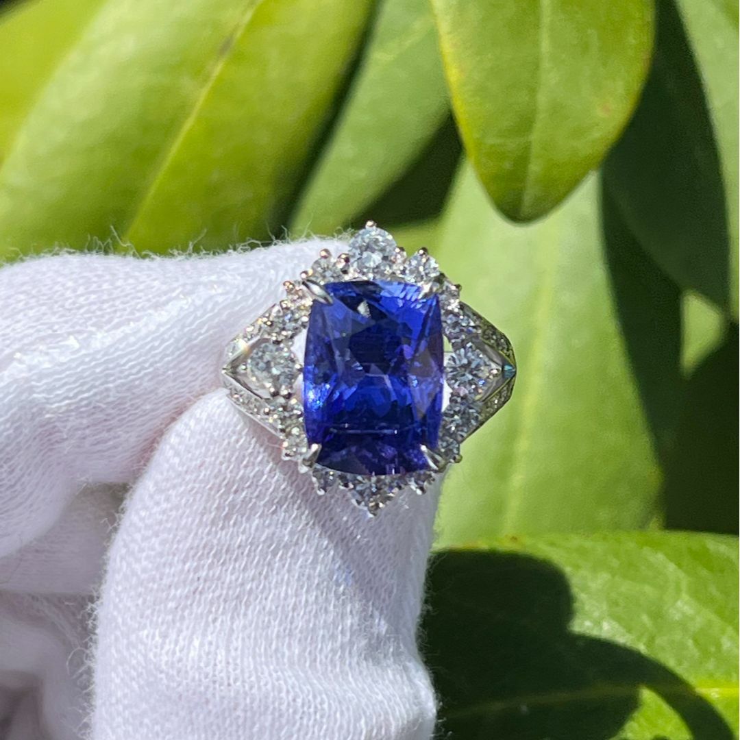 新品✨ PT900　タンザナイト　天然ダイヤモンド 　tanzanite　 レディースのアクセサリー(リング(指輪))の商品写真