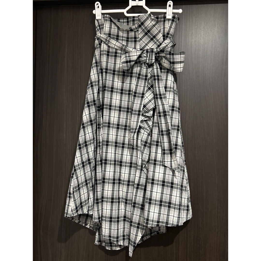 チェック リボン スカート サイズ② レディースのワンピース(ひざ丈ワンピース)の商品写真